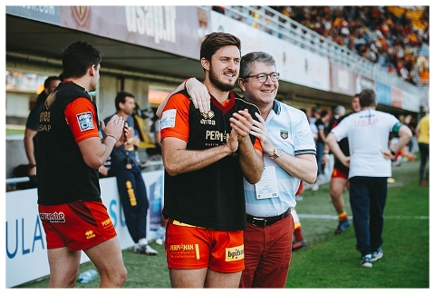 François Rivière en bord de touche avec Enzo Selponi