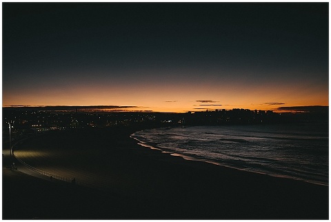 Sunrise on Bondi Beach in the winter